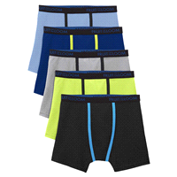 slide 3 of 5, Fruit of the Loom Boys' Breathable Lightweight Boxer Briefs, Large, 5 ct