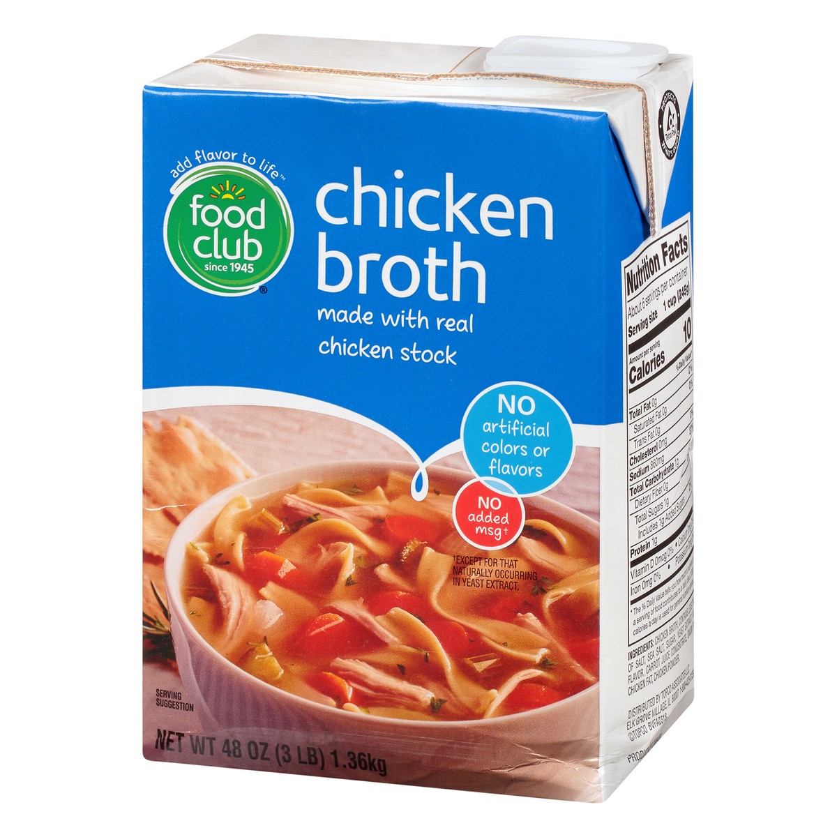 slide 10 of 10, Food Club Chicken Broth 48 oz Brick, 48 oz