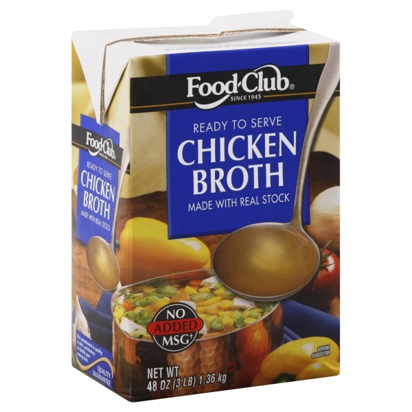 slide 1 of 1, Food Club Chicken Broth, 48 fl oz