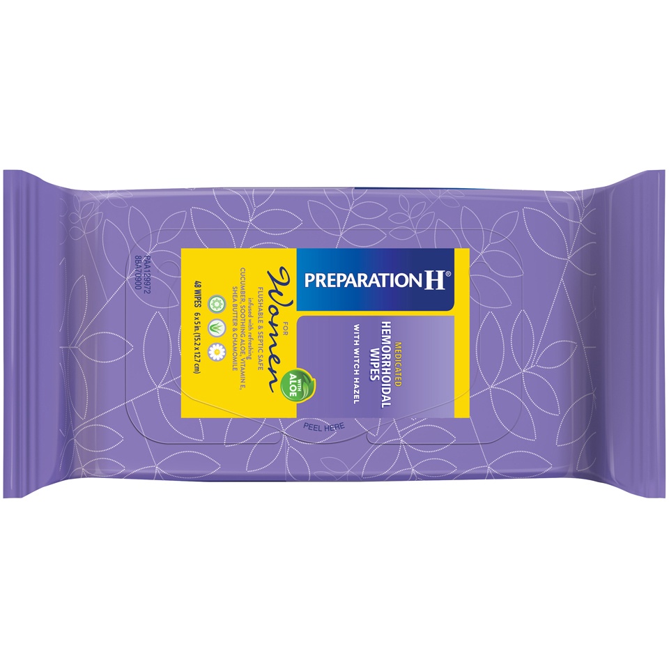 slide 1 of 4, Preparation H Medicated Wipes for Women, 48 ct