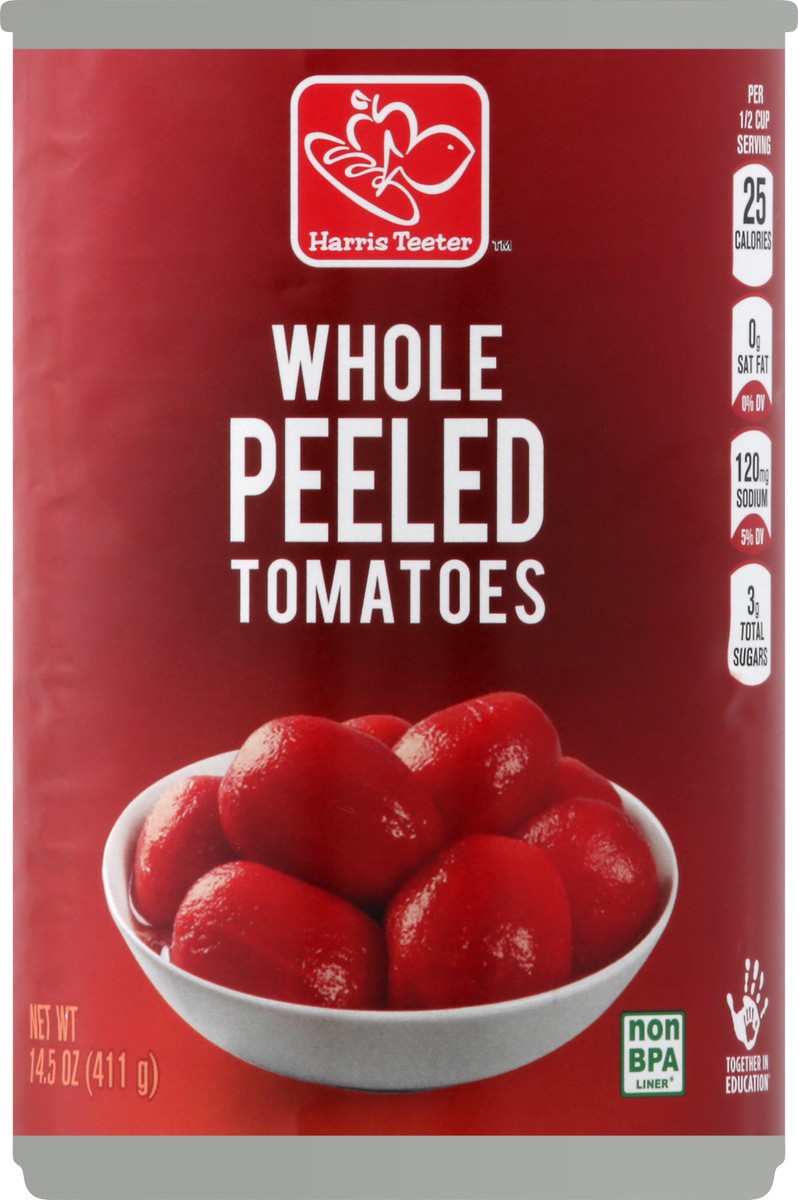 slide 8 of 8, Harris Teeter Whole Peeled Tomatoes, 14.5 oz