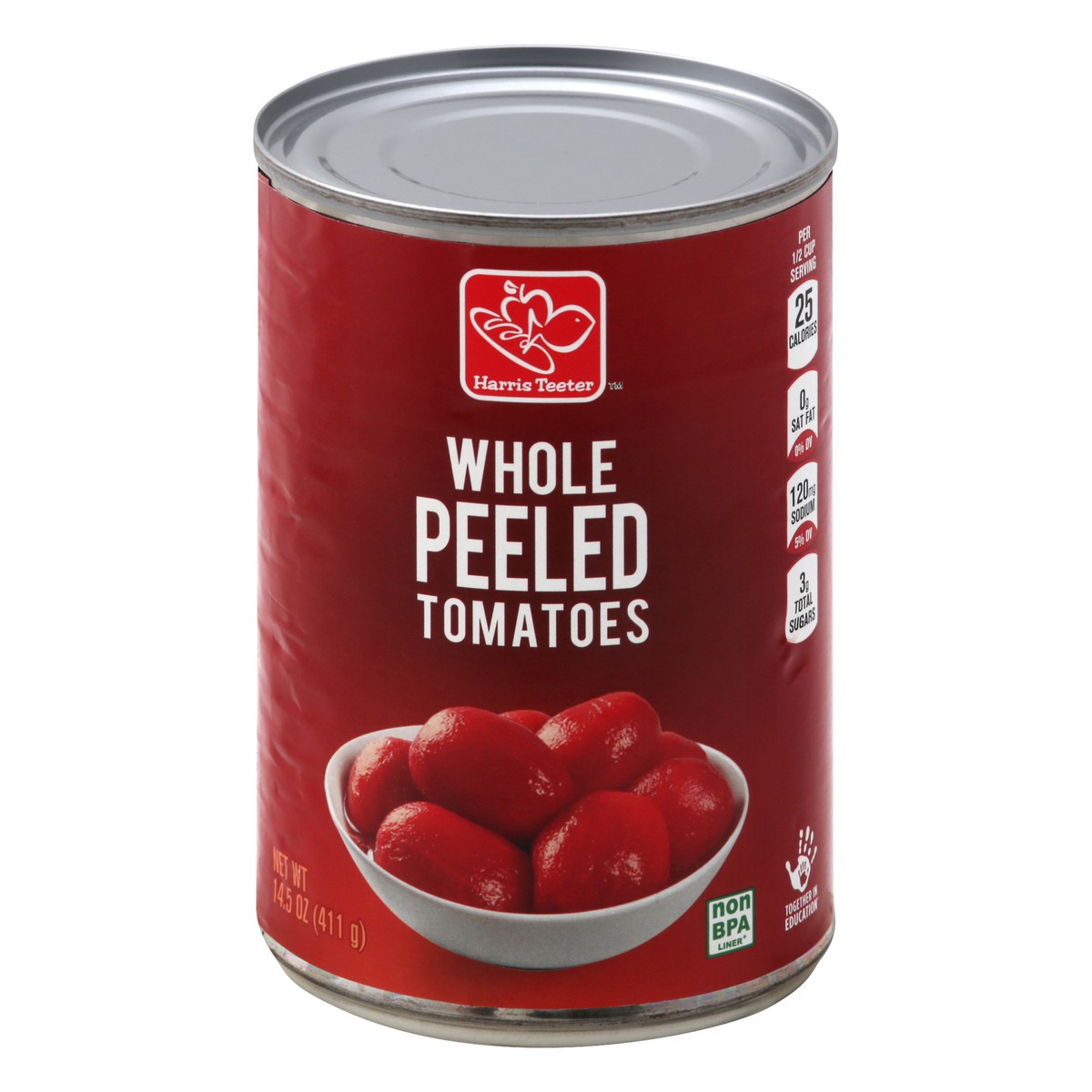 slide 1 of 8, Harris Teeter Whole Peeled Tomatoes, 14.5 oz