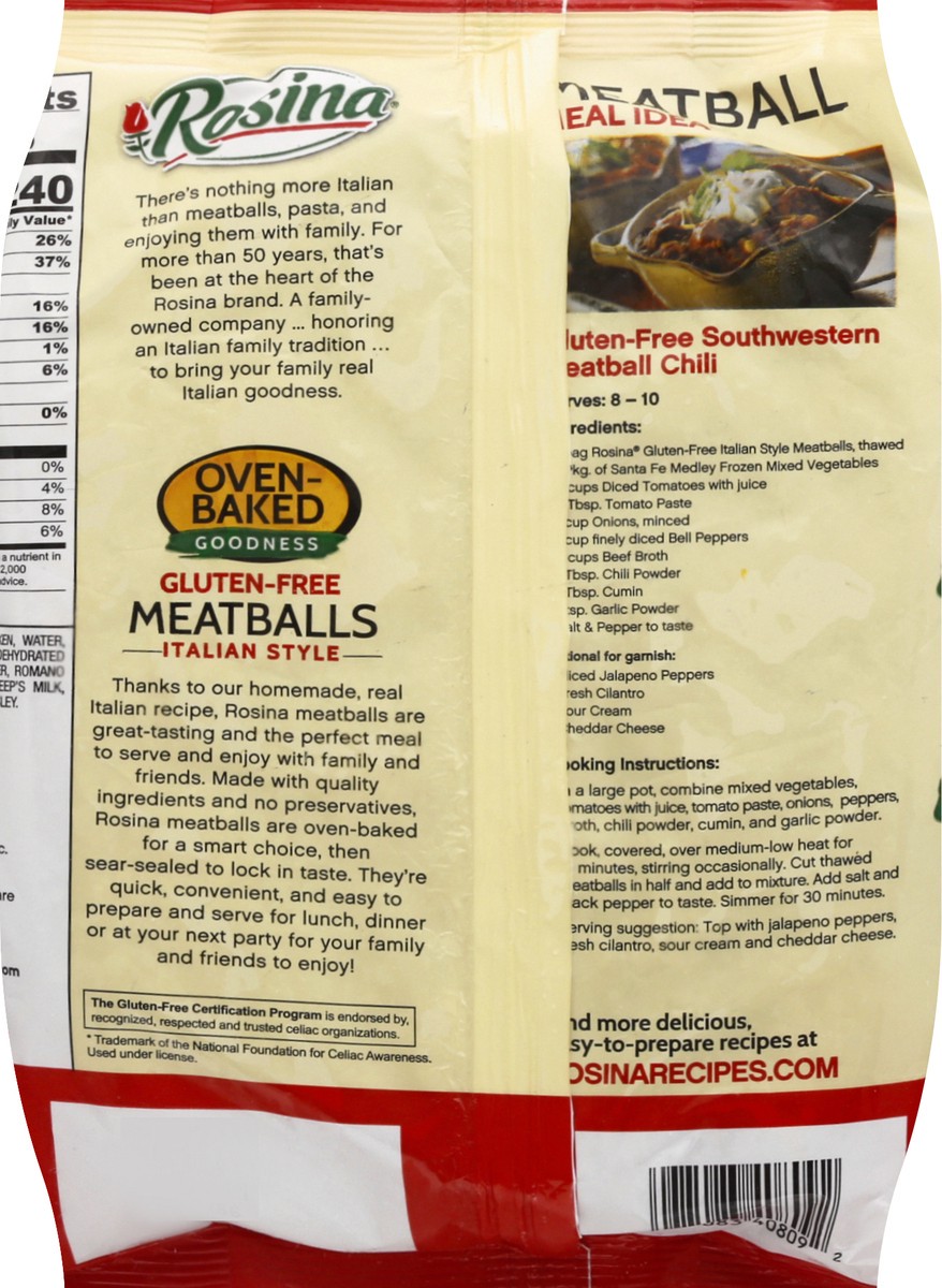 slide 6 of 12, Rosina Gluten-Free Italian Style Meatballs 22 oz, 22 oz