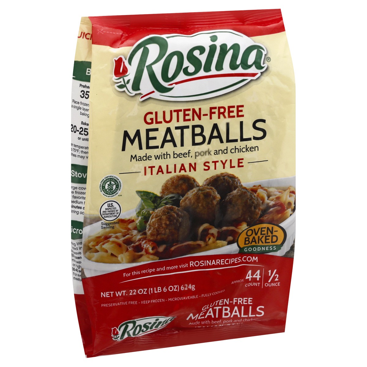 slide 2 of 12, Rosina Gluten-Free Italian Style Meatballs 22 oz, 22 oz