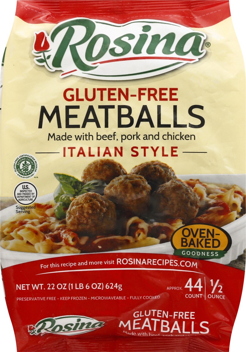 slide 1 of 12, Rosina Gluten-Free Italian Style Meatballs 22 oz, 22 oz