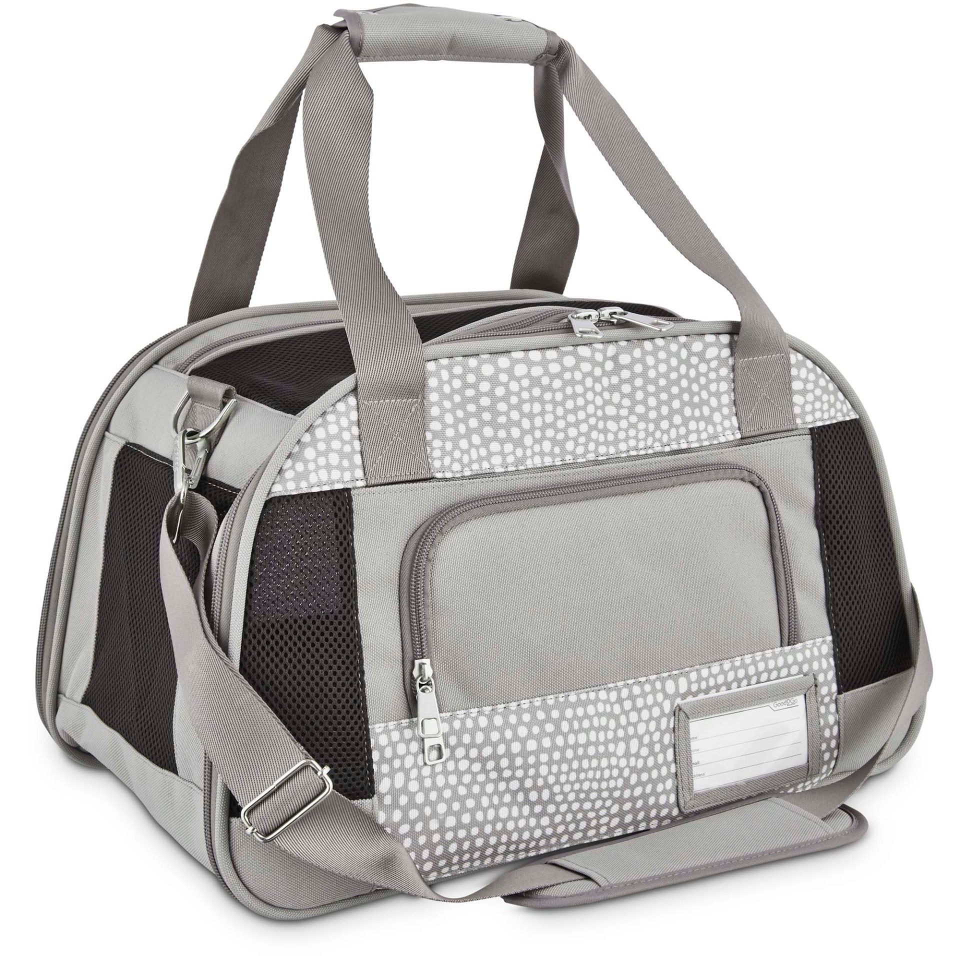 slide 1 of 1, Good2Go Ultimate Pet Carrier in Gray Dots, MED