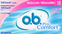 slide 1 of 1, o.b. Pro Comfort Regular Tampons, 18 ct