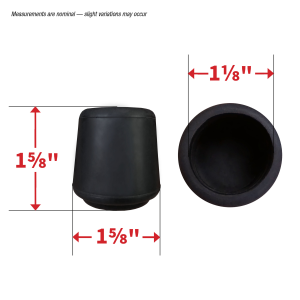 slide 11 of 29, Super Sliders 1 1/8" Rubber Chair Leg Tip Replacement, Black, 4 ct