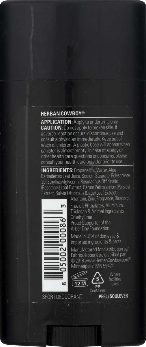 slide 8 of 9, Herban Cowboy Sport Deodorant, 2.8 oz