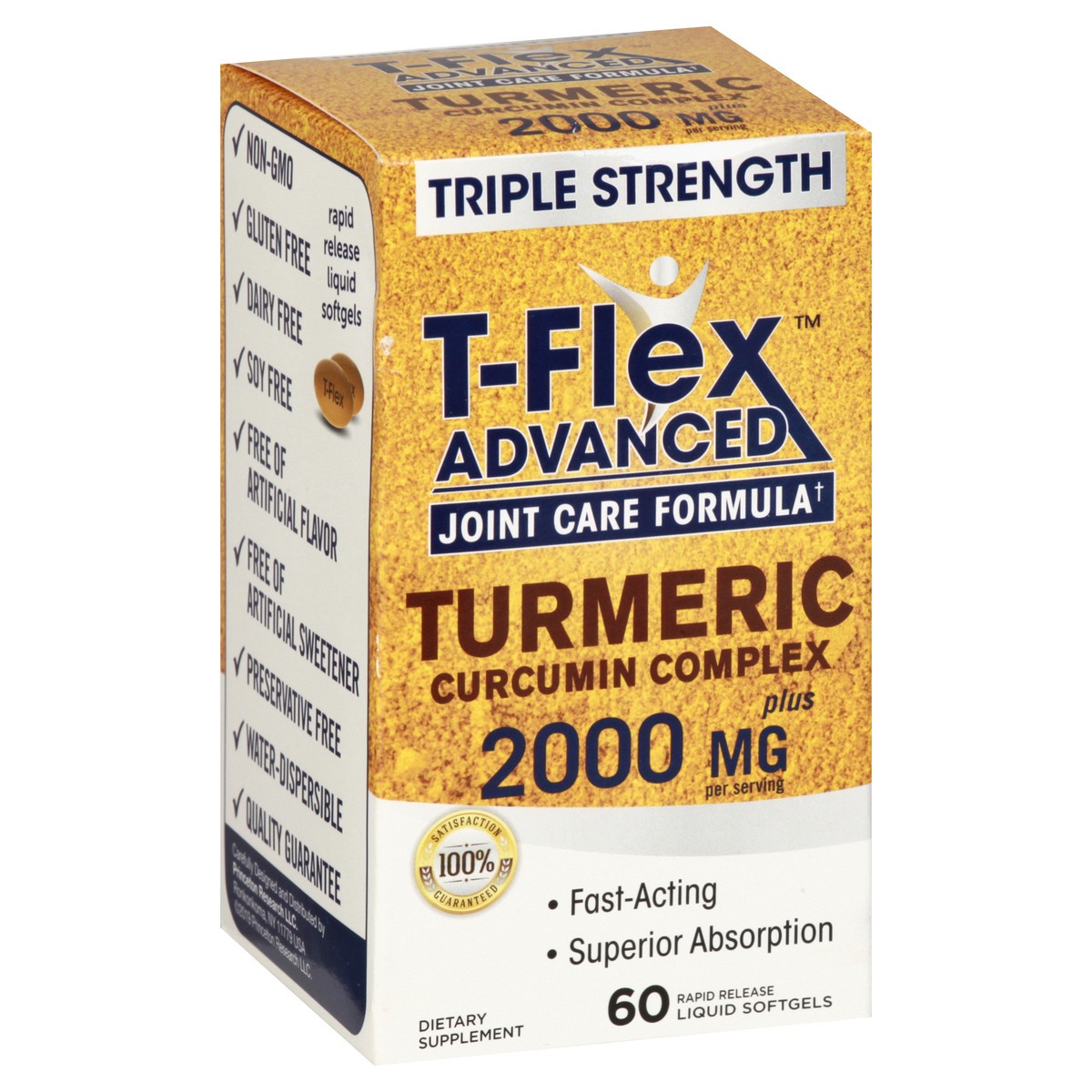 slide 9 of 12, T-Flex Advanced Liquid Softgels 2000 mg Triple Strength Joint Care Formula Turmeric Curcumin Complex 60 ea, 60 ct