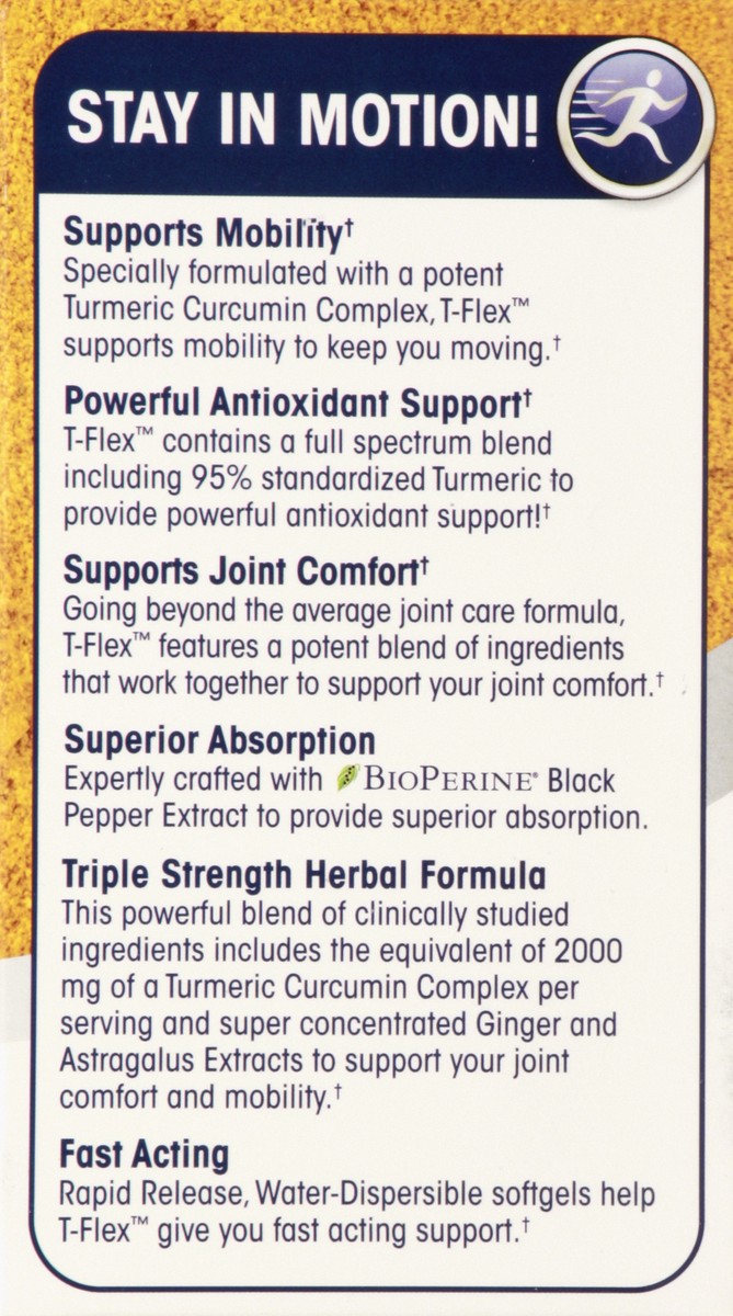 slide 12 of 12, T-Flex Advanced Liquid Softgels 2000 mg Triple Strength Joint Care Formula Turmeric Curcumin Complex 60 ea, 60 ct