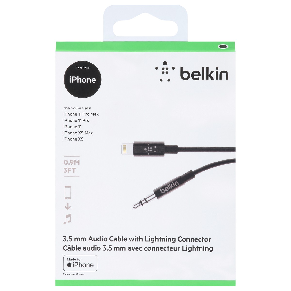 slide 1 of 28, Belkin 3.5 mm Audio Cable with Lightning Connector 1 ea, 1 ct