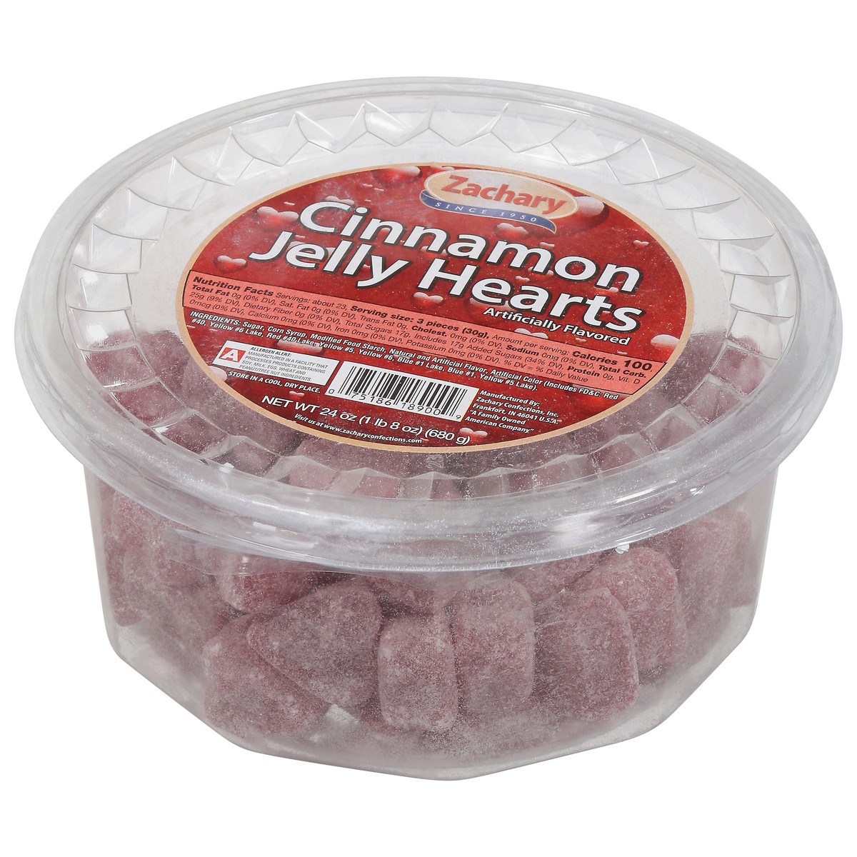 slide 7 of 12, Zachary Cinnamon Jelly Hearts 24 oz, 24 oz