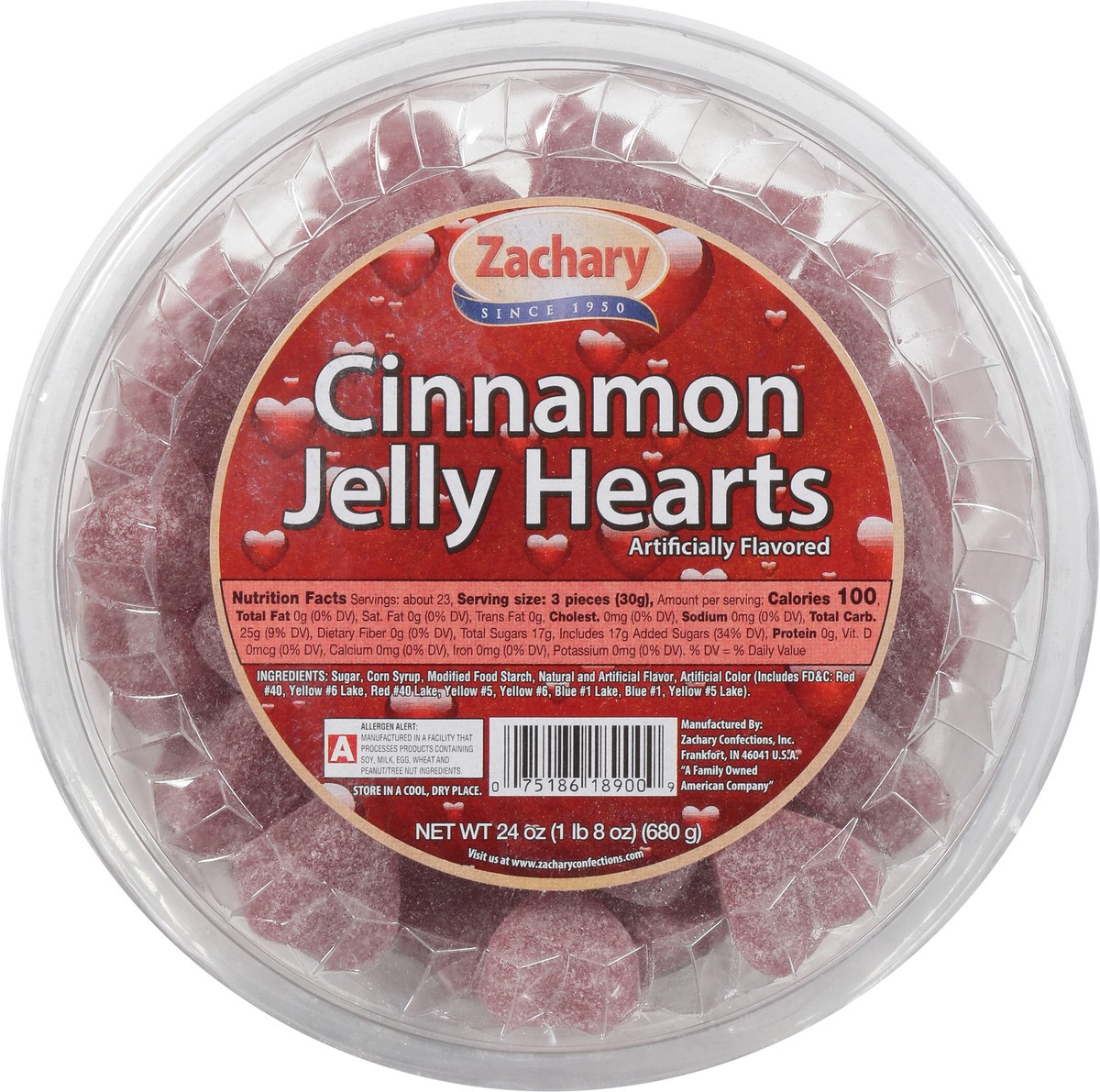 slide 4 of 12, Zachary Cinnamon Jelly Hearts 24 oz, 24 oz