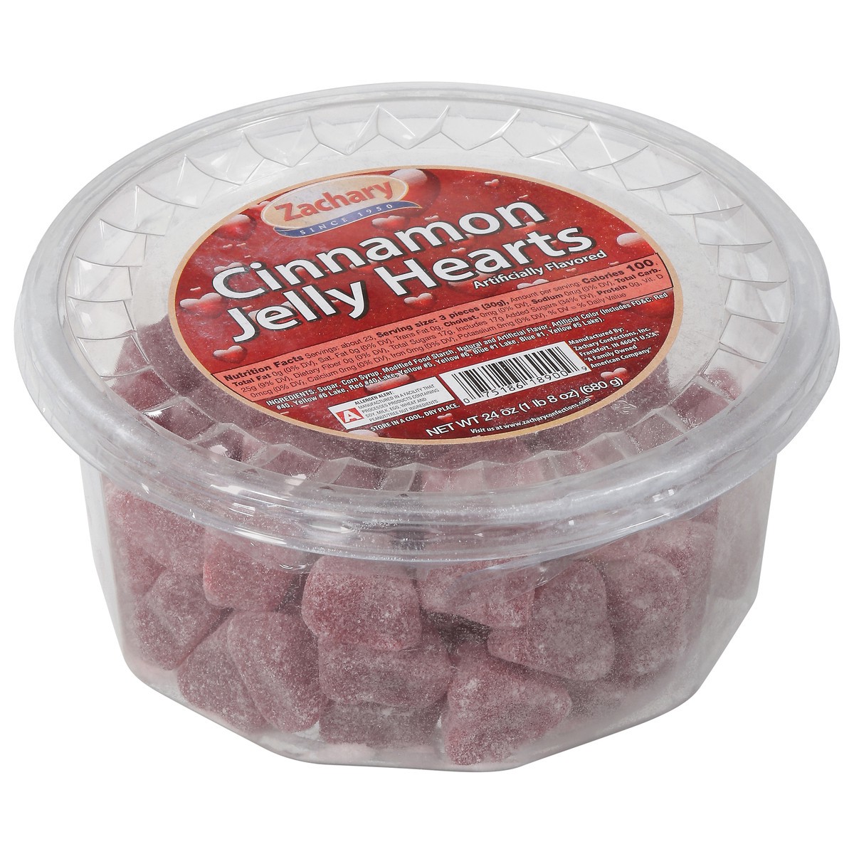 slide 9 of 12, Zachary Cinnamon Jelly Hearts 24 oz, 24 oz