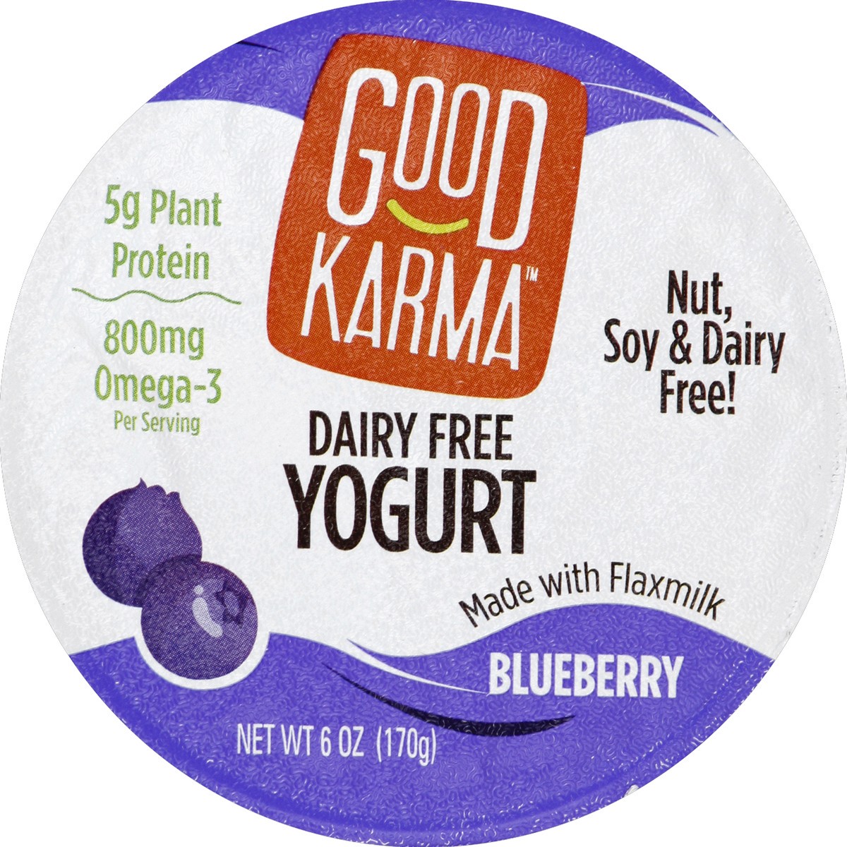 slide 2 of 3, Good Karma Blueberry Dairy Free Yogurt, 6 oz