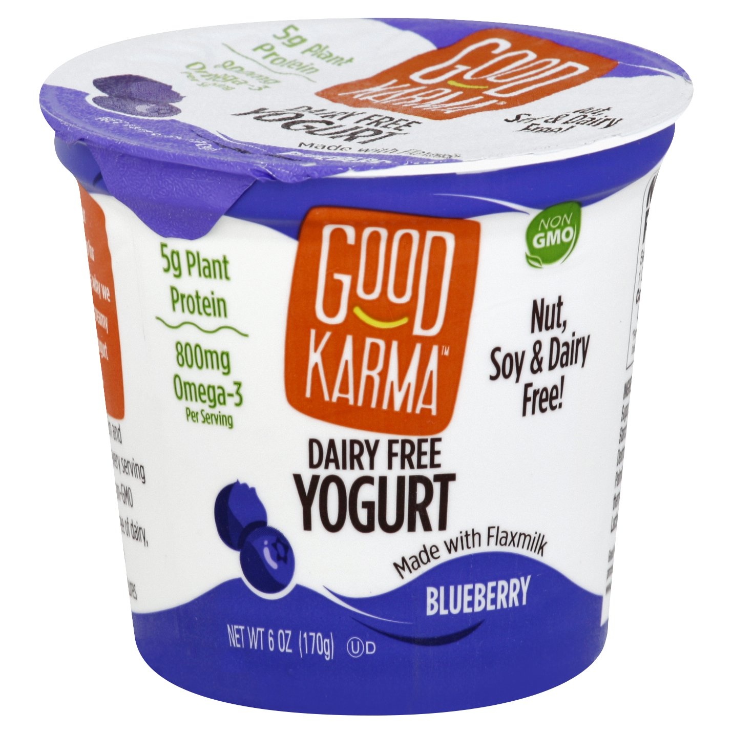 slide 1 of 3, Good Karma Blueberry Dairy Free Yogurt, 6 oz