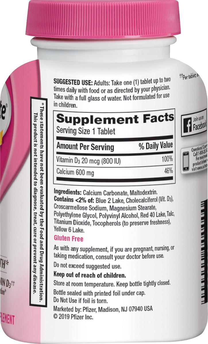 slide 3 of 11, Caltrate 600+D3 Calcium and Vitamin D Supplement Tablets - 120 Count, 120 ct