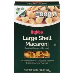 Hy-vee Enriched Macaroni Product, Large Shell Macaroni