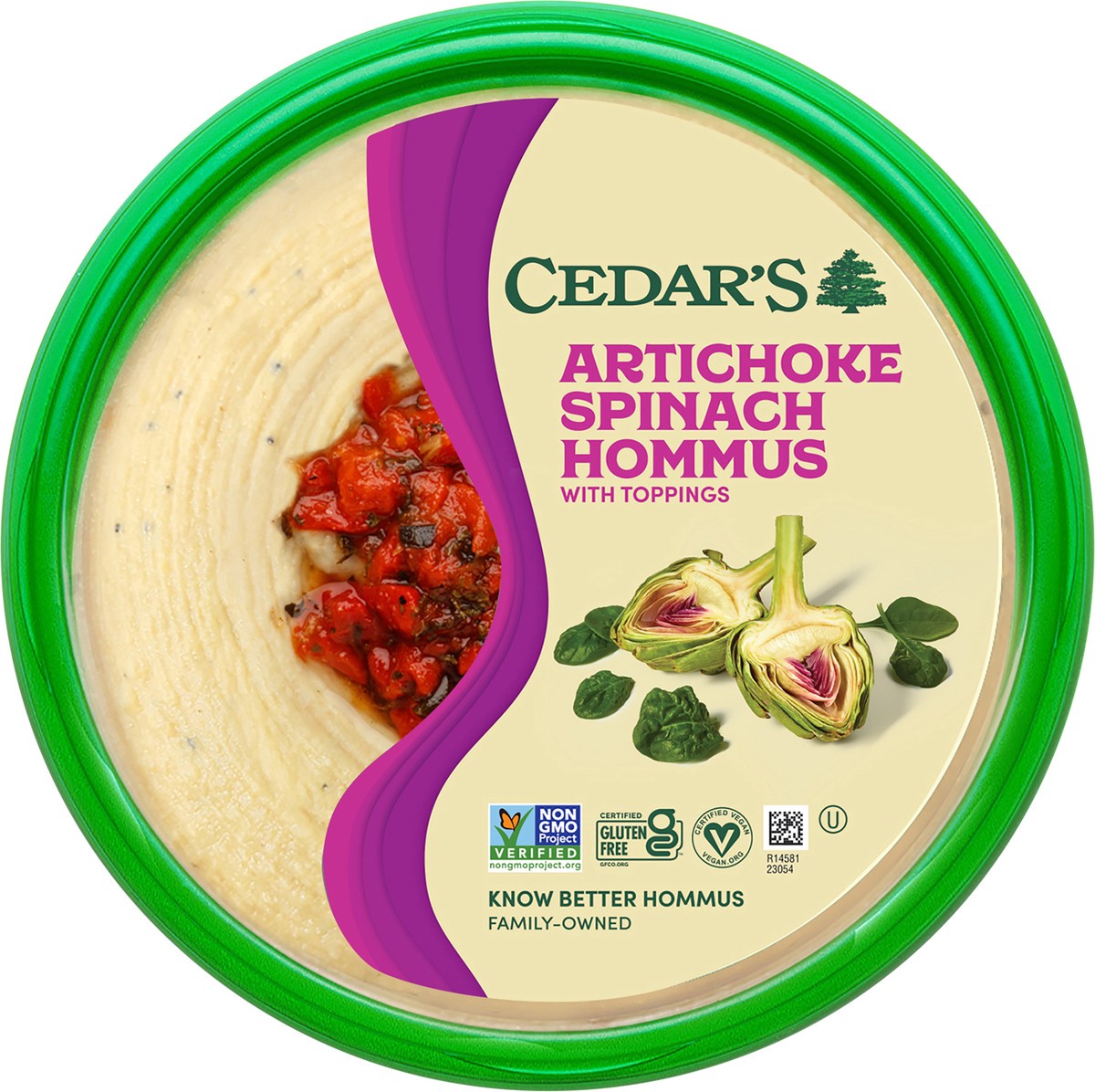 slide 4 of 4, Cedar's Foods Artichoke Spinach Hommus, 20 oz