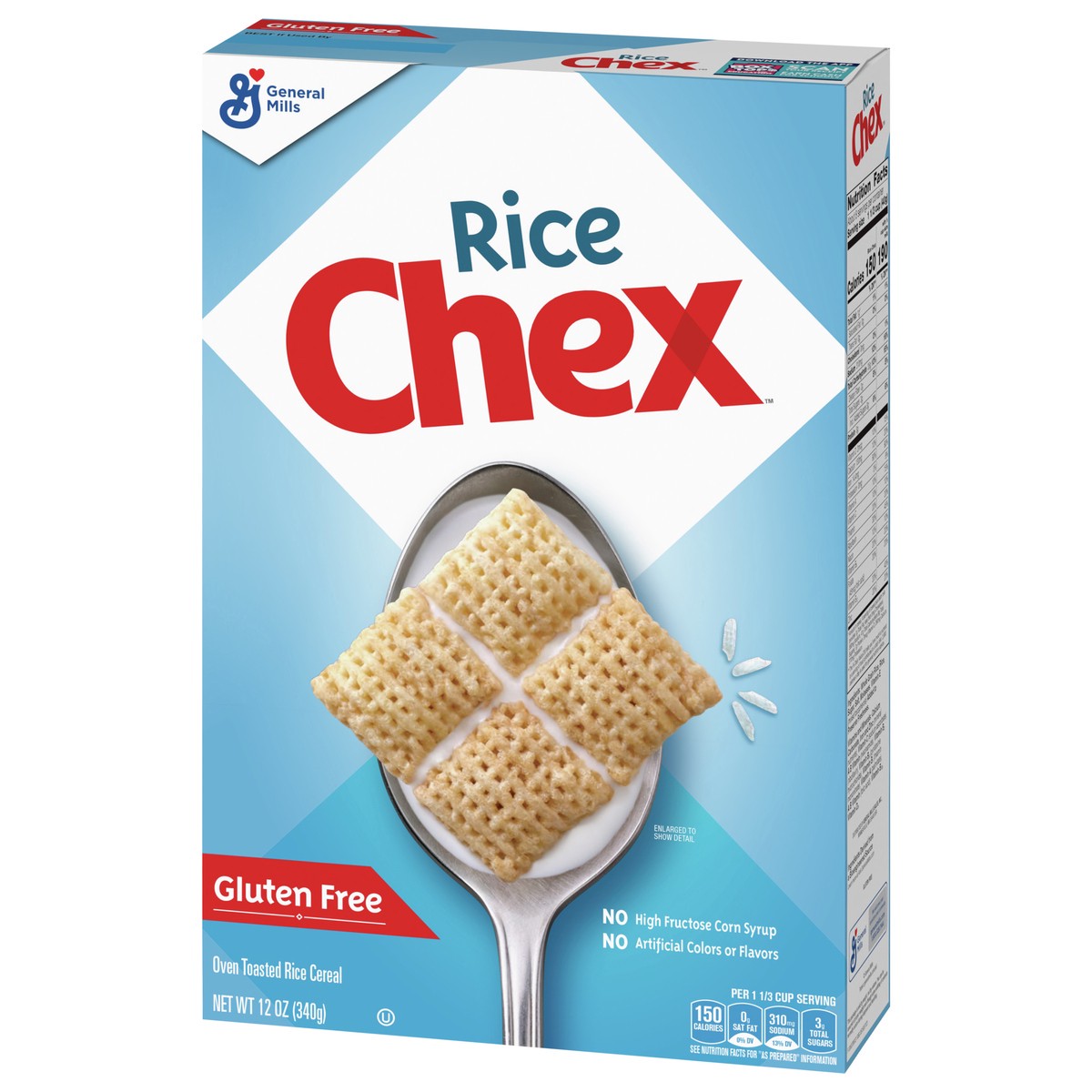 slide 3 of 9, Rice Chex Gluten Free Breakfast Cereal, Made with Whole Grain, 12 oz, 12 oz