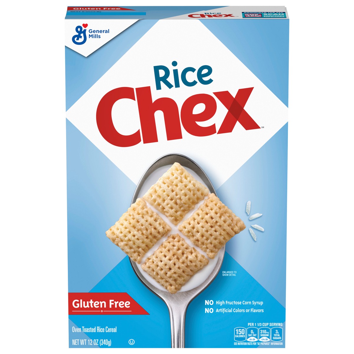 slide 1 of 9, Chex Rice Chex Gluten Free Breakfast Cereal, Made with Whole Grain, 12 oz, 12 oz