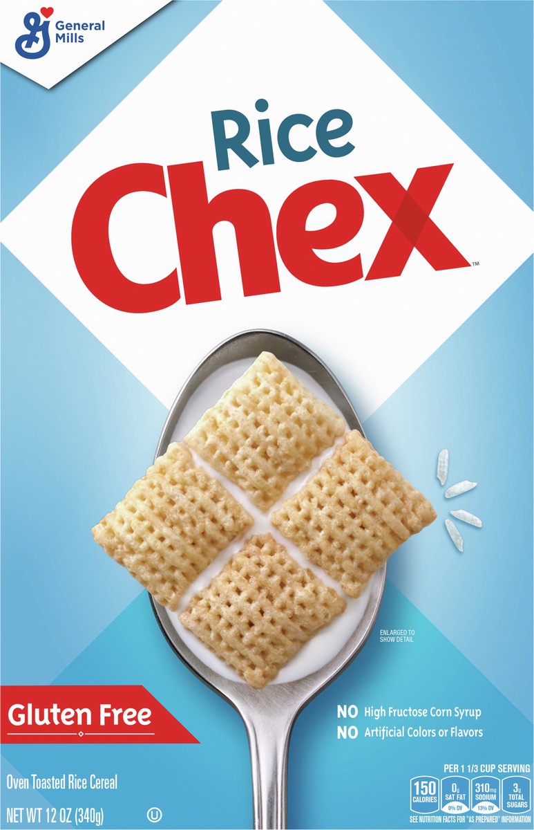 slide 7 of 9, Rice Chex Gluten Free Breakfast Cereal, Made with Whole Grain, 12 oz, 12 oz