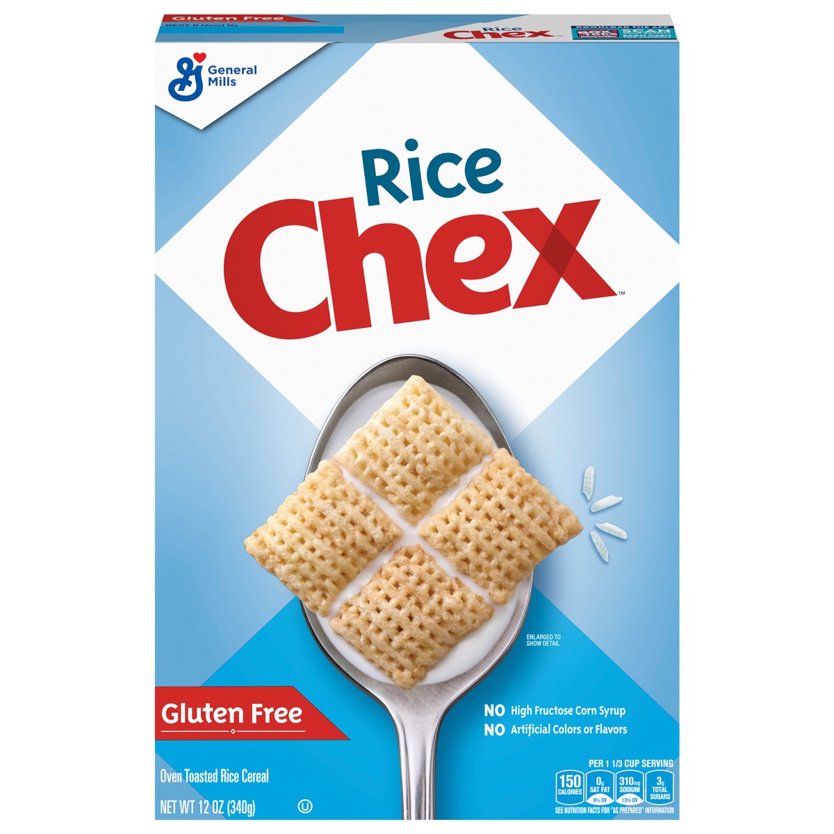 slide 1 of 9, Rice Chex Gluten Free Breakfast Cereal, Made with Whole Grain, 12 oz, 12 oz