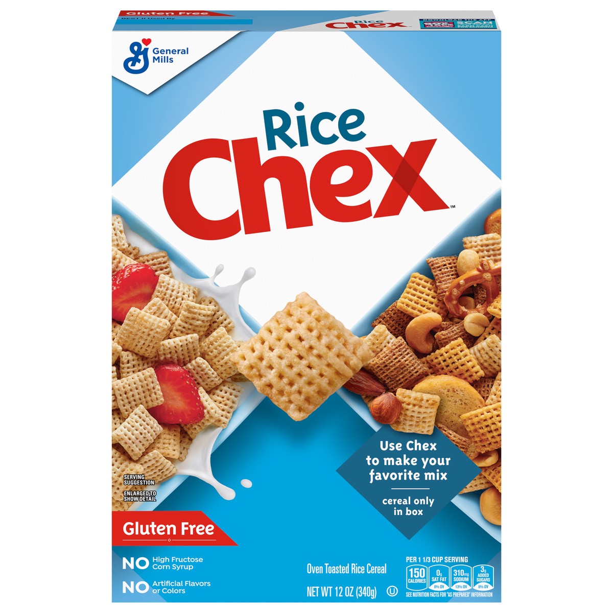 slide 1 of 9, Rice Chex Gluten Free Breakfast Cereal, Homemade Chex Mix Ingredient, 12 oz, 12 oz