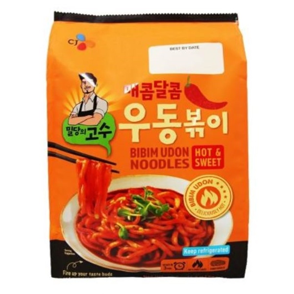 slide 1 of 1, CJ Bibim Hot & Sweet Udon Noodles, 17.8 oz