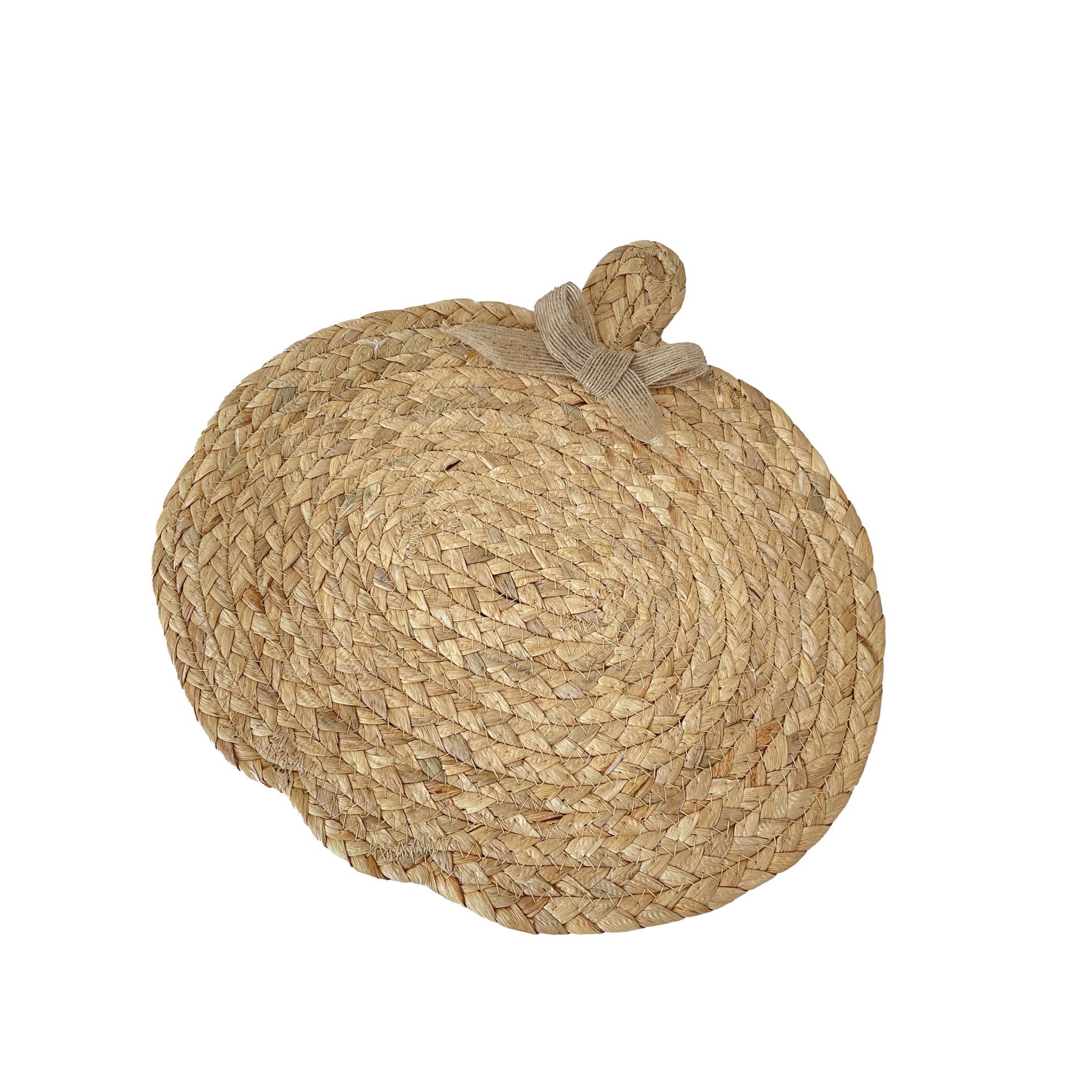 slide 3 of 3, 14.25" Natural Woven Water Hyacinth Pumpkin Placemat By Ashland, 14.25 in