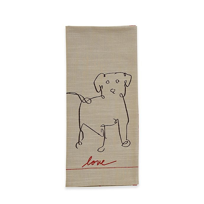 slide 1 of 1, ED Ellen DeGeneres Dog Flat Woven Kitchen Towel - Natural, 1 ct