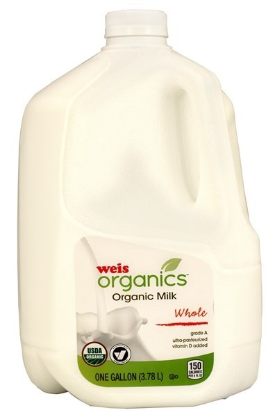 slide 1 of 1, Weis Organics Whole Milk, 128 fl oz