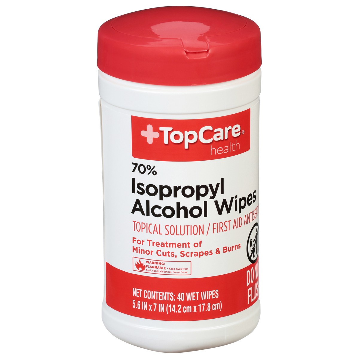 slide 4 of 10, TopCare Health 70% Isopropyl Alcohol Wipes 40 ea, 40 ct