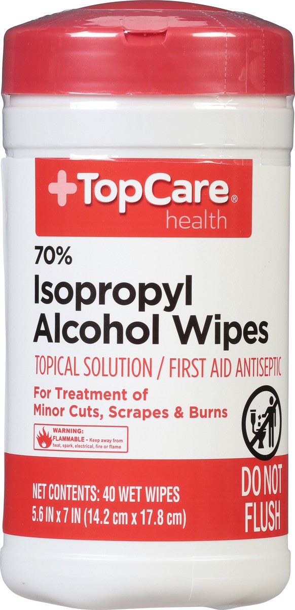 slide 3 of 10, TopCare Health 70% Isopropyl Alcohol Wipes 40 ea, 40 ct