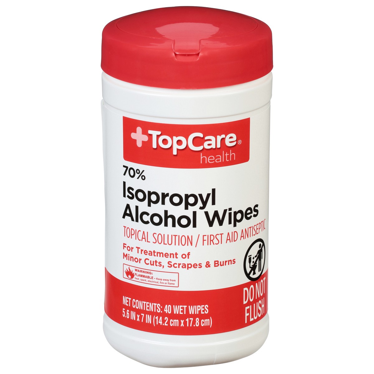 slide 10 of 10, TopCare Health 70% Isopropyl Alcohol Wipes 40 ea, 40 ct