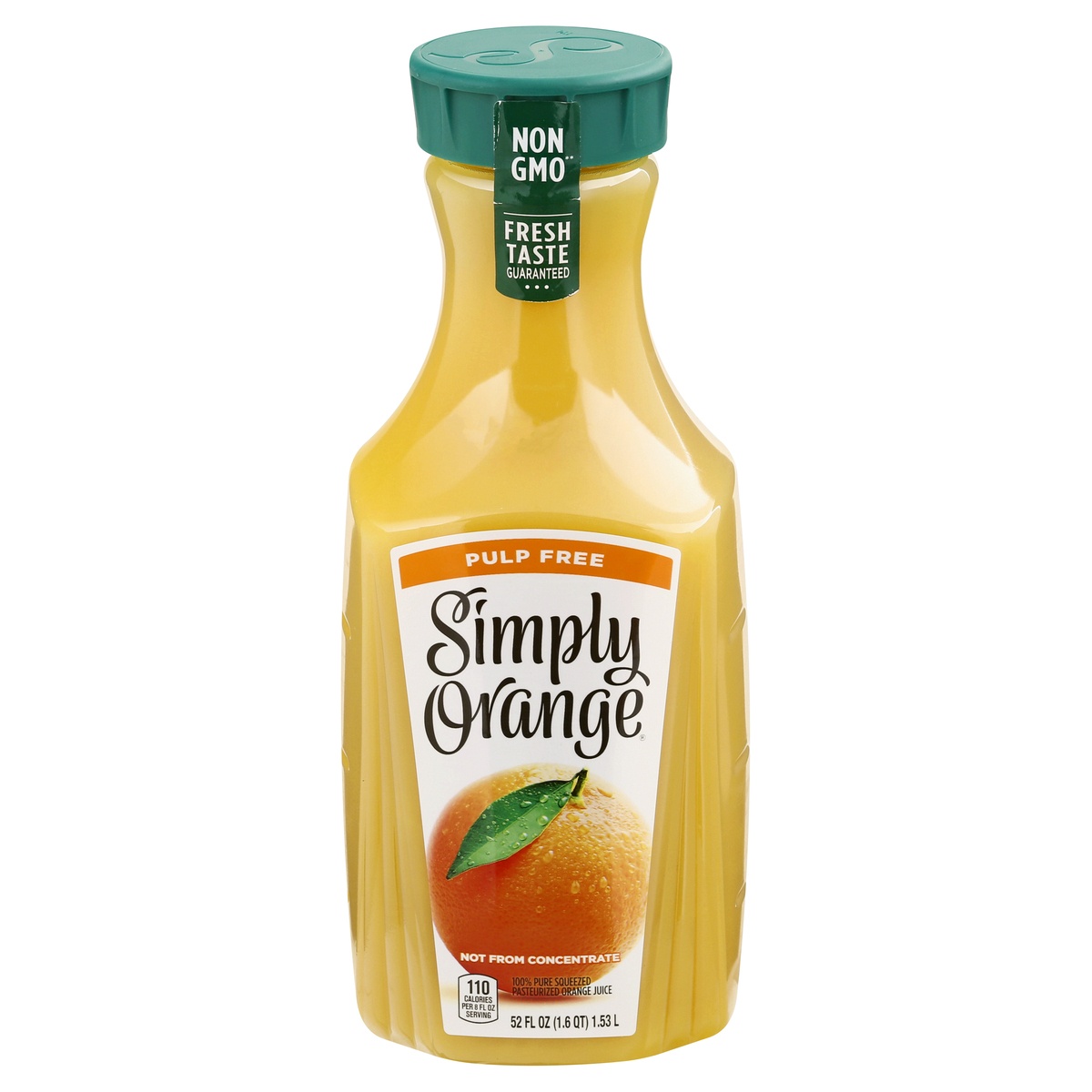 slide 1 of 1, Simply Orange Pulp Free Orange Juice Drink 52 oz, 52 fl oz
