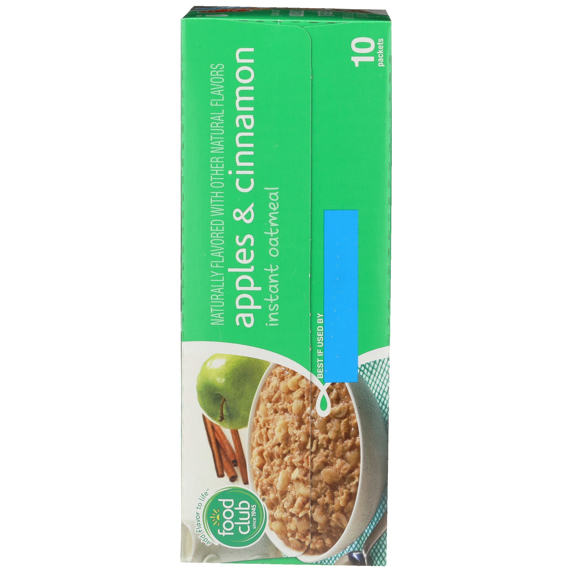 slide 6 of 6, Food Club Instant Oatmeal, Apples & Cinnamon 10-1.23 Oz, 12.35 oz