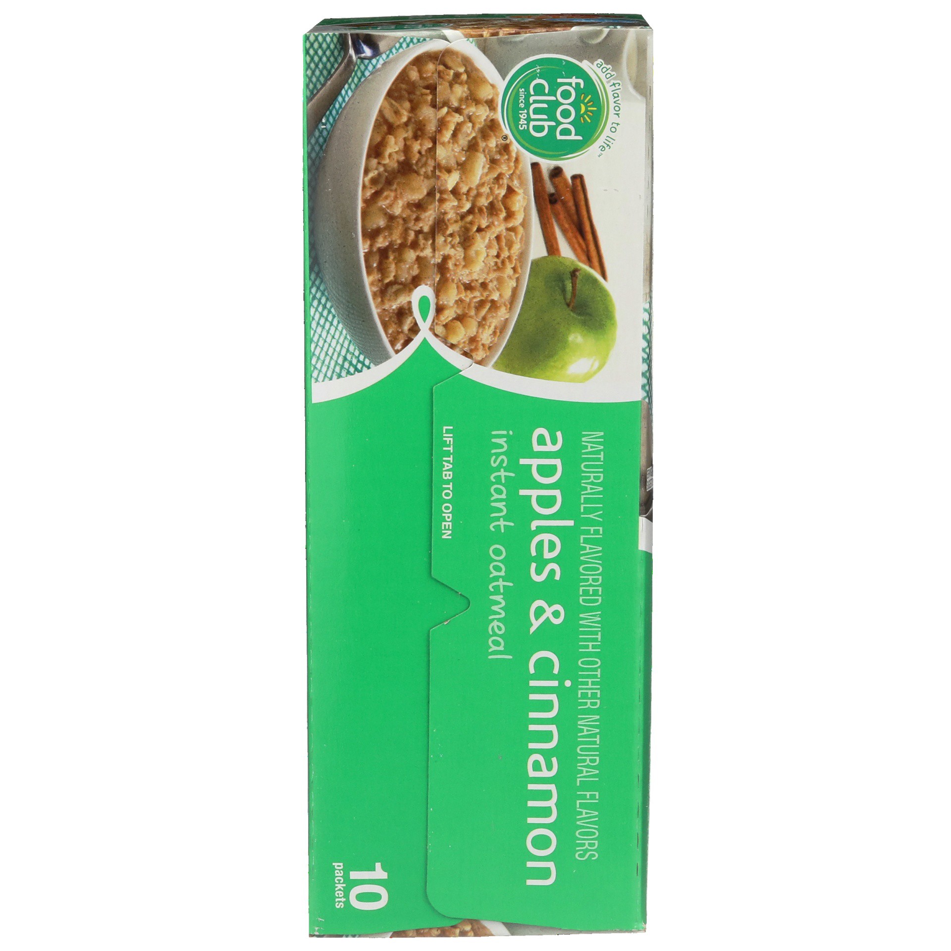 slide 3 of 6, Food Club Instant Oatmeal, Apples & Cinnamon 10-1.23 Oz, 12.35 oz