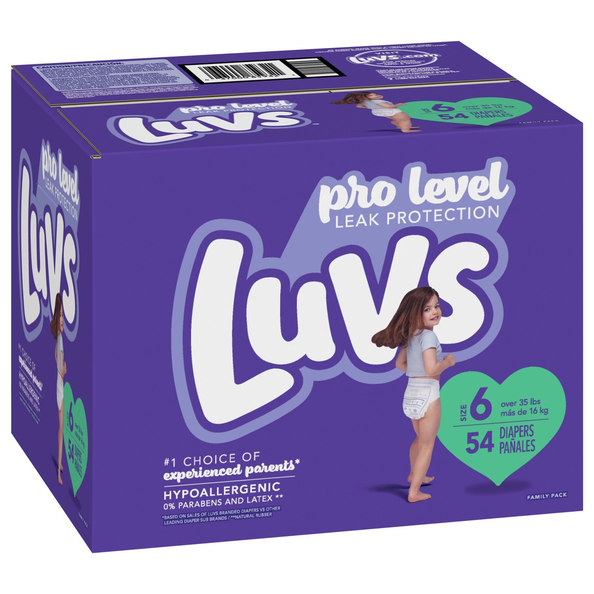 slide 4 of 6, Luvs Pro Level Leak Protection Diapers Size 6 54 Count, 54 ct