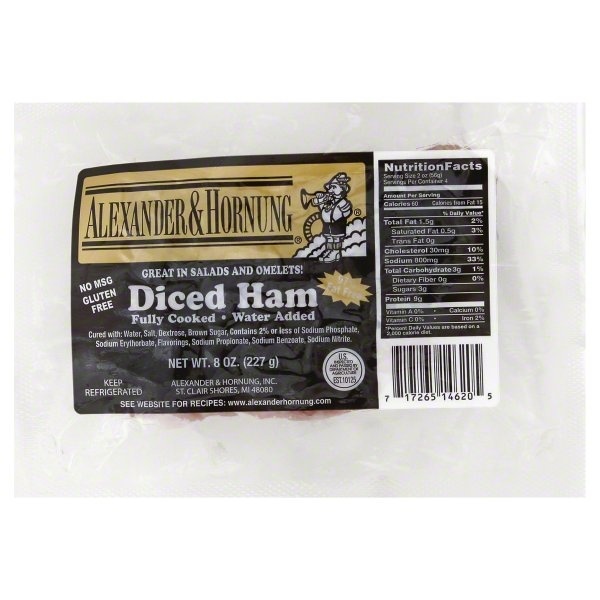 slide 1 of 2, Alexander & Hornung Diced Ham, 8 oz