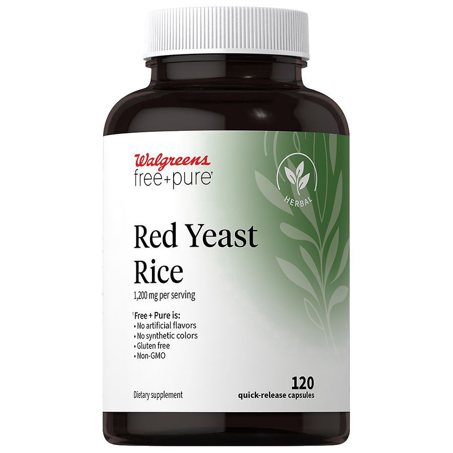 slide 1 of 4, Walgreens Free & Pure Red Yeast Rice Capsules, 120 ct