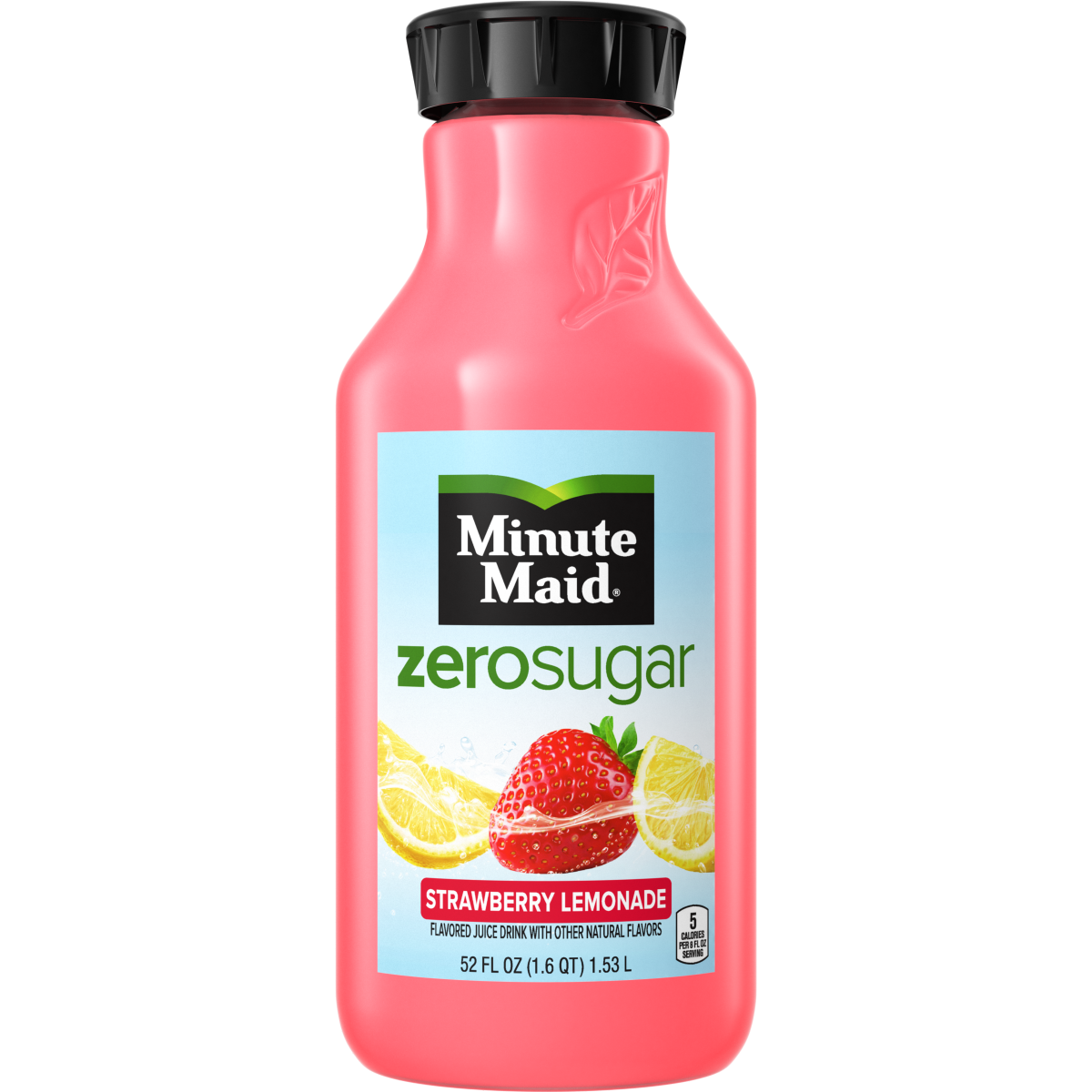 slide 1 of 1, Minute Maid Zero Sugar Strawberry Lemonade (NC) Bottle, 52 fl oz, 52 oz