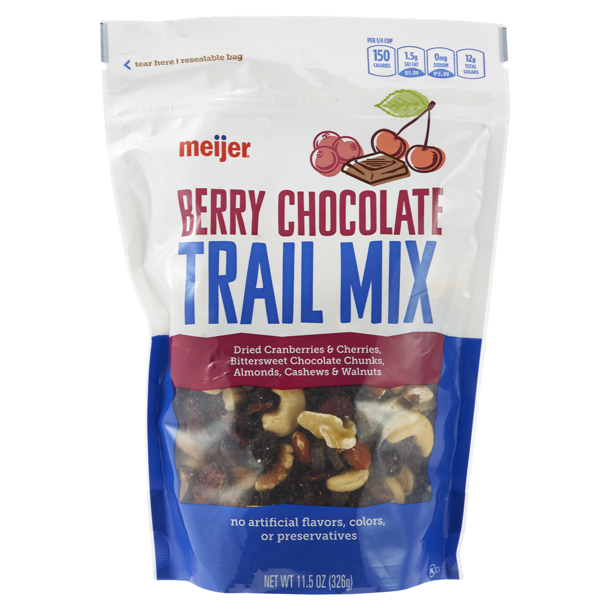 slide 1 of 5, Meijer Berry Chocolate Trail Mix, 11.5 oz