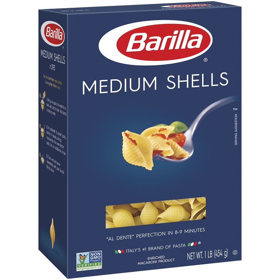 slide 2 of 8, Barilla Medium Shells Pasta, 16 oz