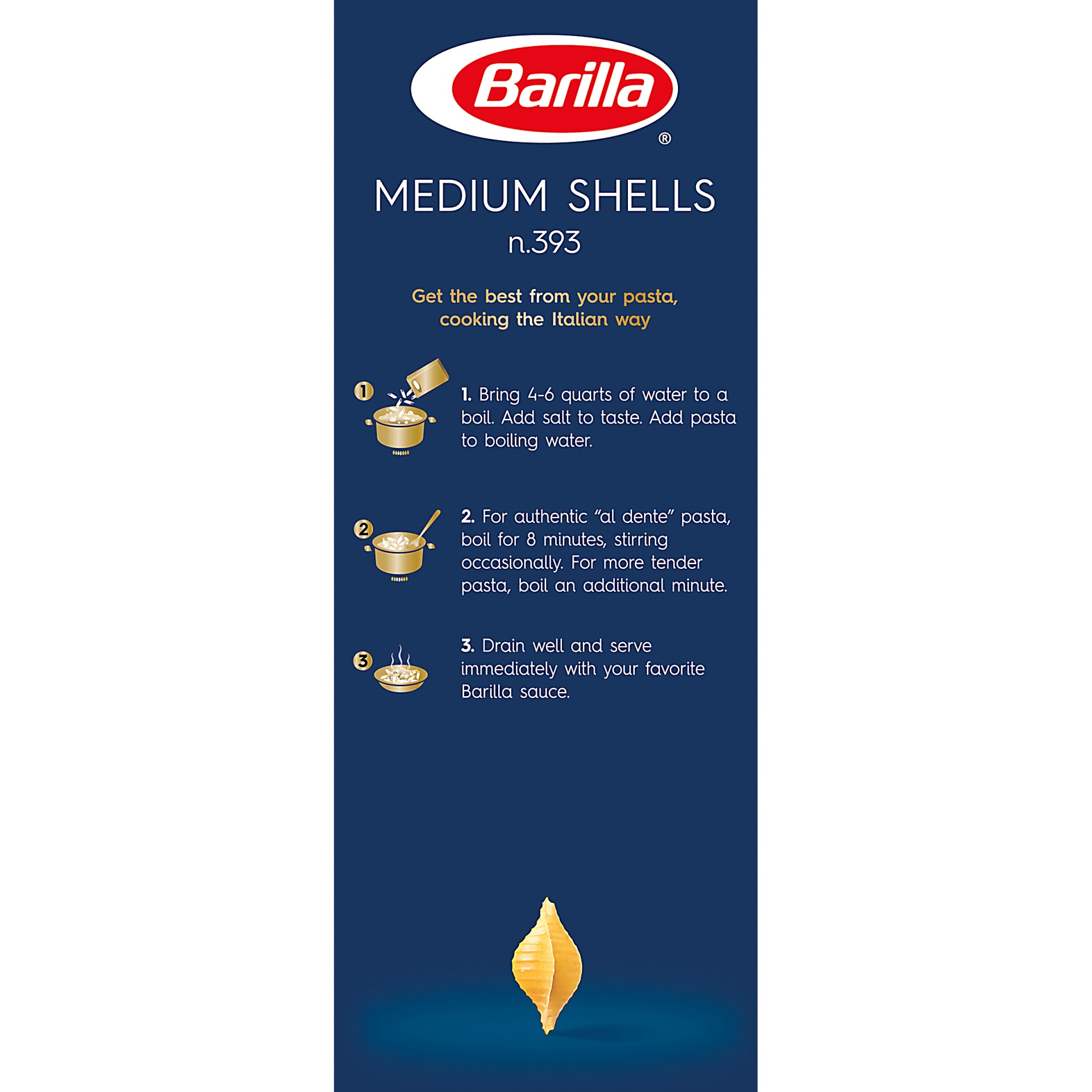 slide 4 of 8, Barilla Medium Shells Pasta, 16 oz