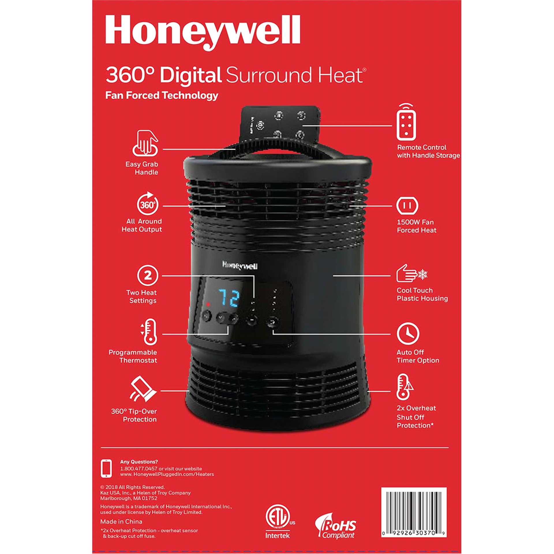 slide 9 of 13, Honeywell 360 Digital Surround Heater, HHF370BV2, 1 ct