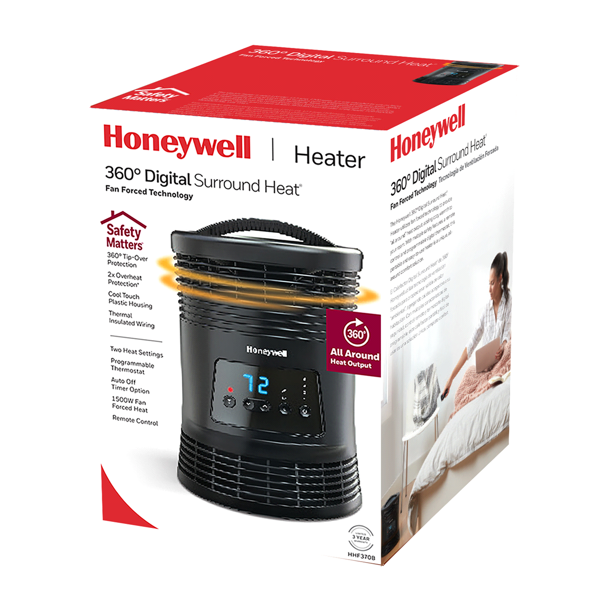 slide 1 of 13, Honeywell 360 Digital Surround Heater, HHF370BV2, 1 ct