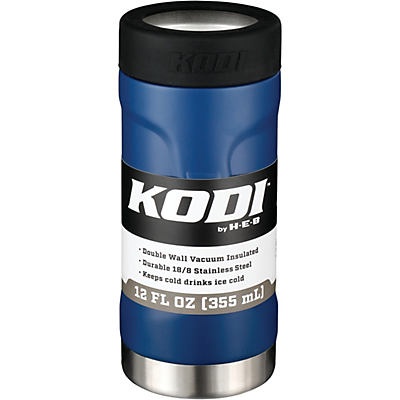 slide 1 of 1, Kodi by H-E-B Navy Matte Stainless Steel Slim Can Insulator, 12 oz