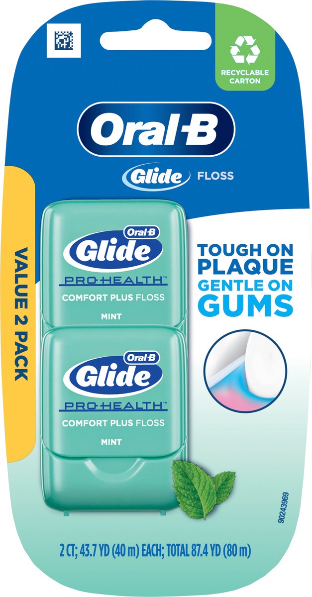 slide 3 of 3, Oral-B Mint Glide Pro-Health Comfort Plus Floss , 2 ct
